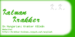 kalman krakker business card
